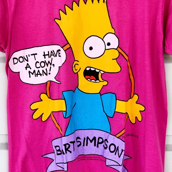 SOLD 90's Don't Have a Cow Man Bart Simpson Tee - Picture 2 of 5